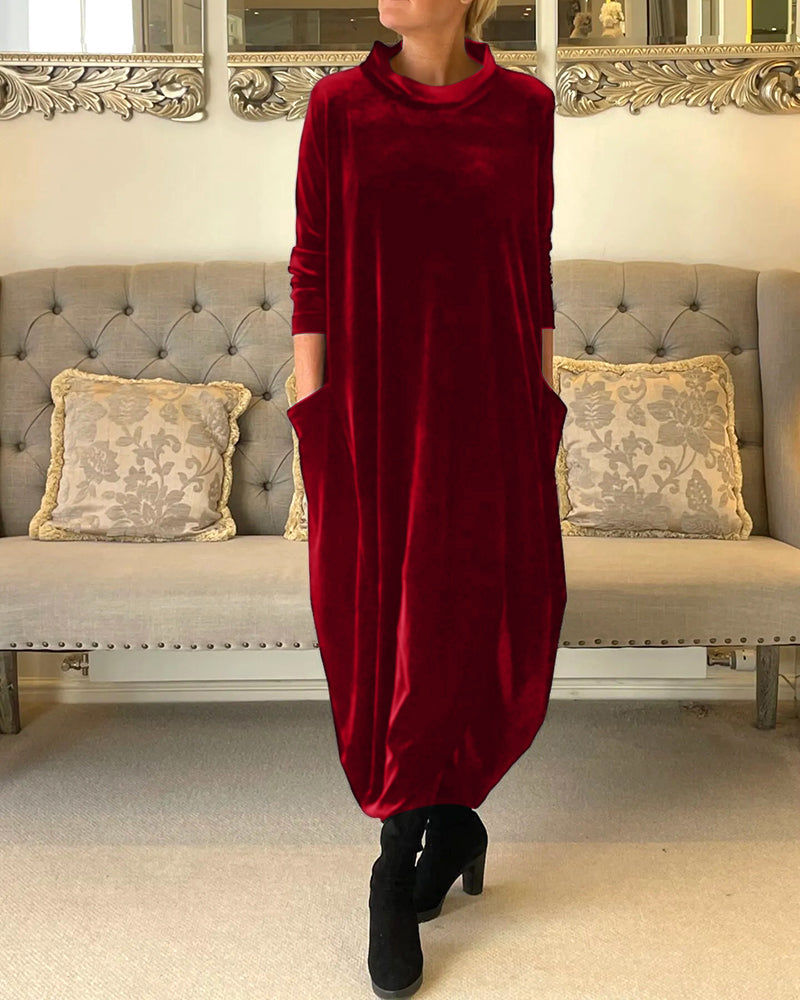 Vestido TerCIopelo Cómodo con Bolsillos