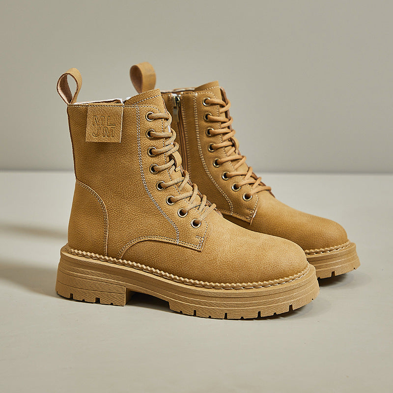 Botas Mujer Cordones Estilo Urbano