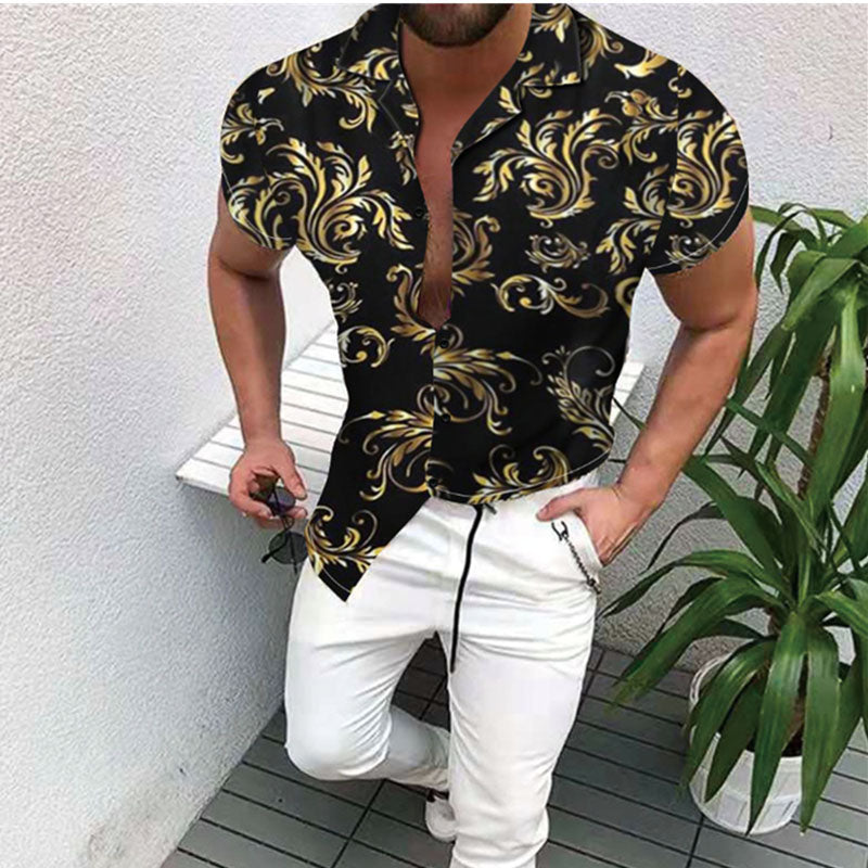 Camisa Hombre Floral Estilo Verano