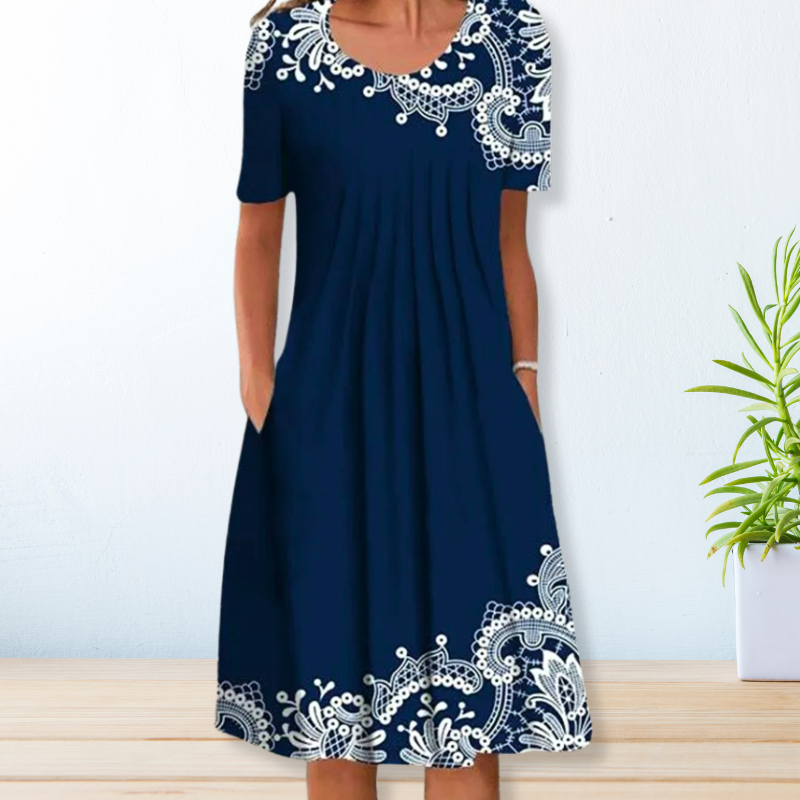 Vestido Plisado Casual Mujer