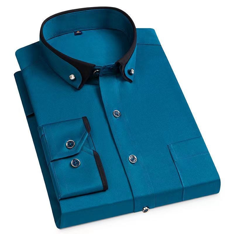 Camisa Hombre Cuello Contraste Moderna