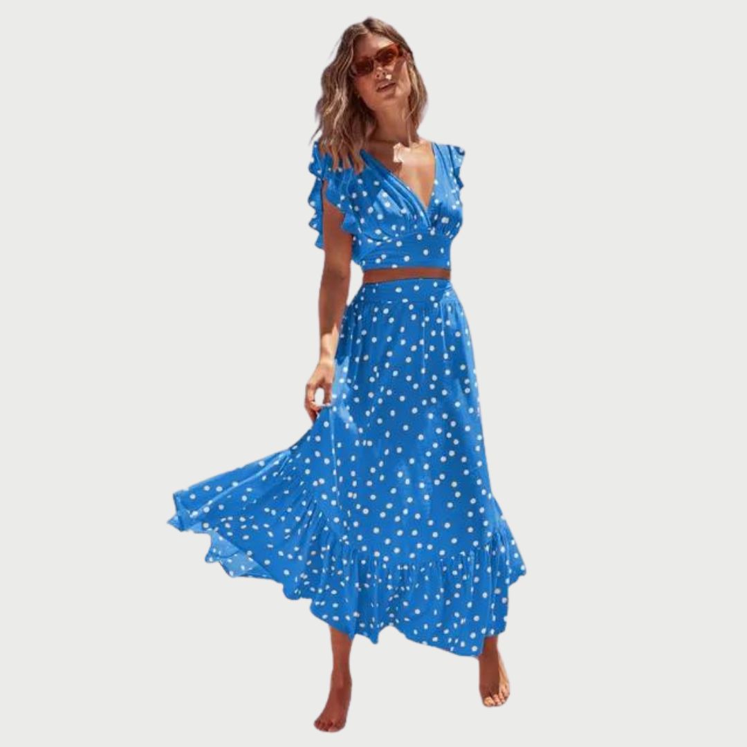 Vestido Elegante con Mangas Aleteadas