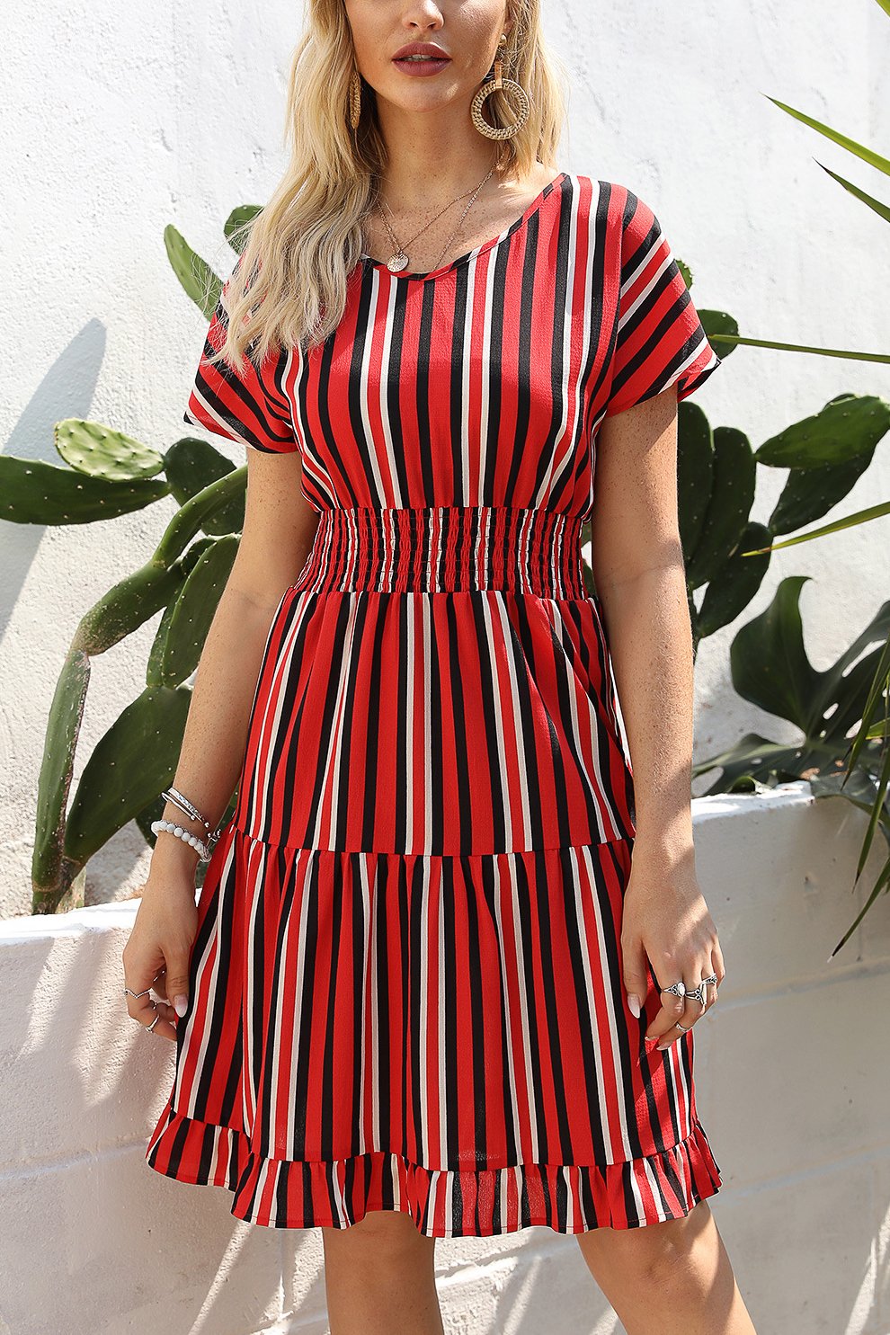 Vestido Rayas Mini Elástico