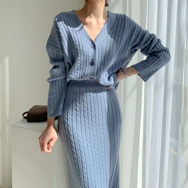 Conjunto Suéter y Falda Punto Mujer Cómodo