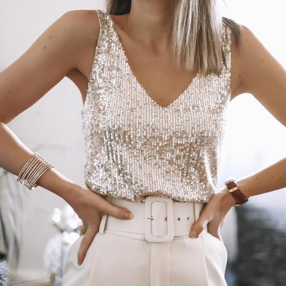 Cami Glamour Escote Profundo - Vestiria