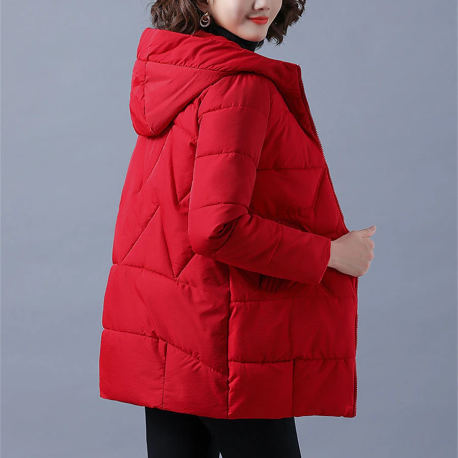 Chaqueta Acolchada Mujer Abrigo Capucha Cálido