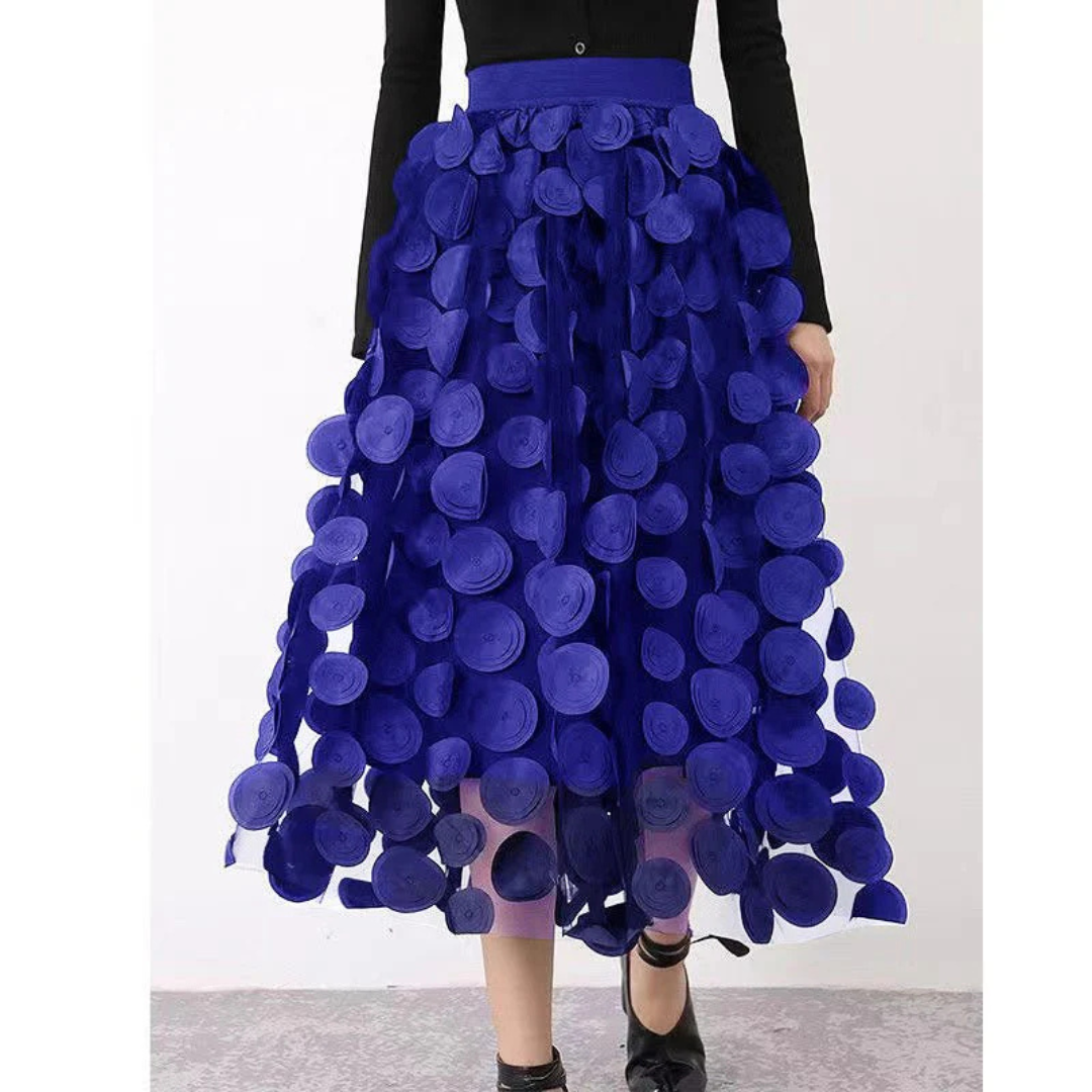 Falda Maxi Retro Estampado Floral Mujer