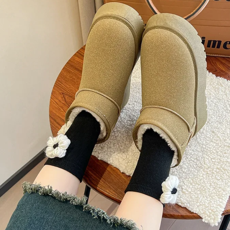 Botas Invierno Forradas Cómodas Punta Redonda