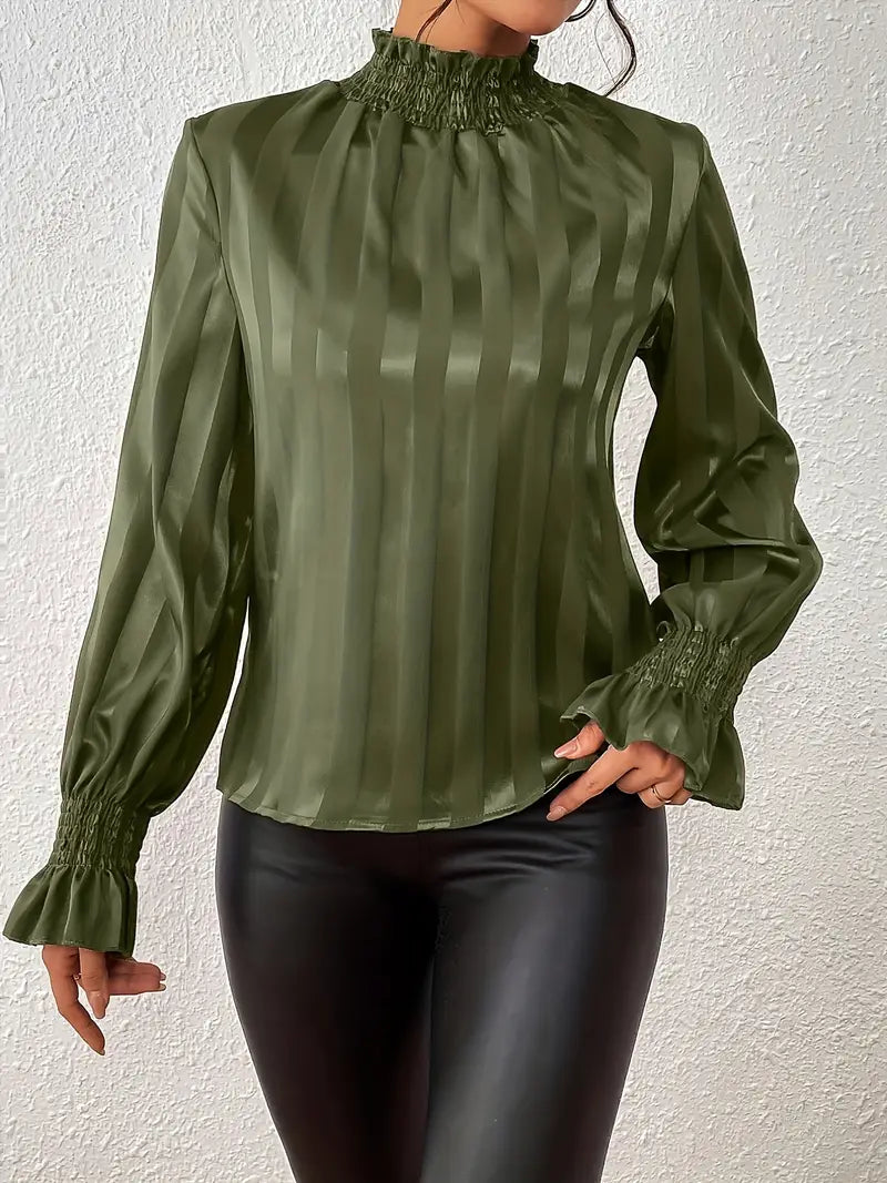 Blusa Raso Estampado Rayas Elegante Mujer