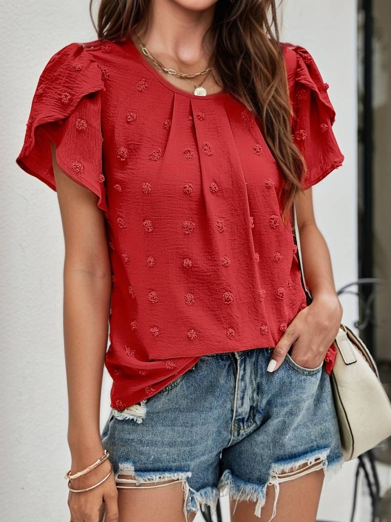 Blusa Floral Elegante Cuello Redondo
