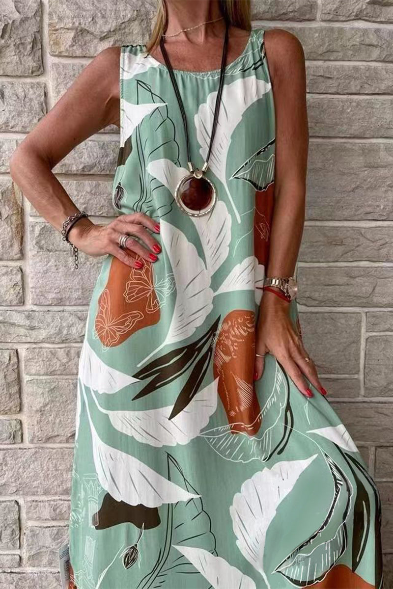 Vestido Verano Estampado Sin Mangas