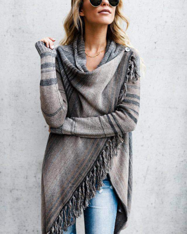 Jerséi Mujer Rayas Cuello Alto Invierno