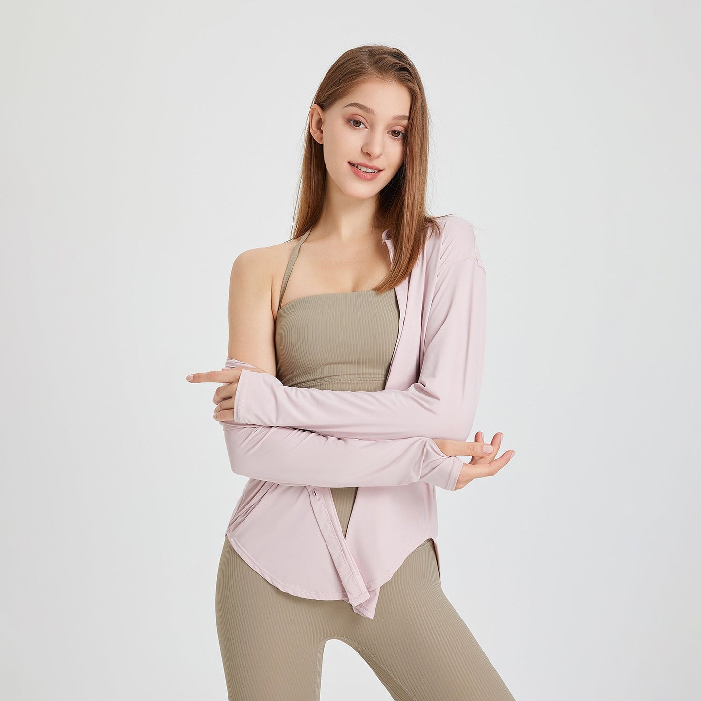 Blusa deportiva manga larga femenina moderna
