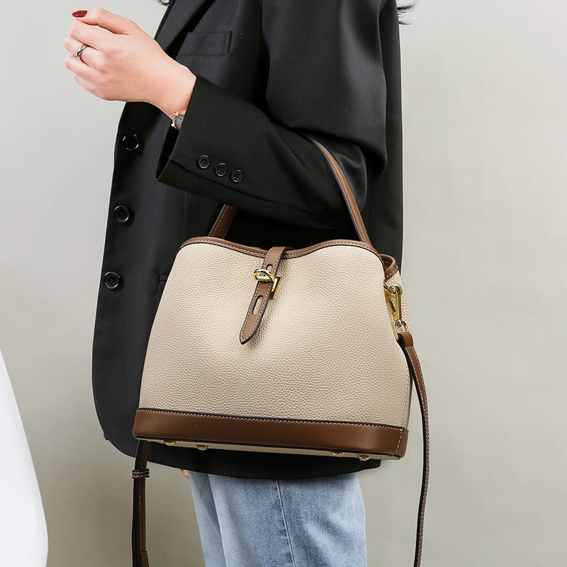 Bolso Mujer Piel Estructurado Bicolor - Vestiria