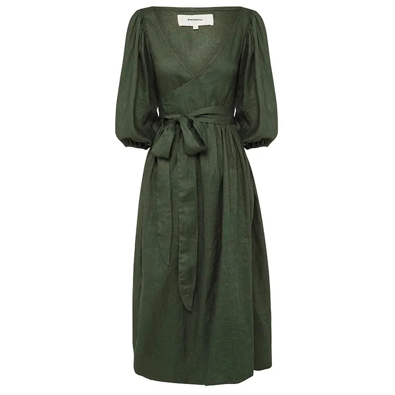 Vestido de Mujer con Mangas Voladas Elegante