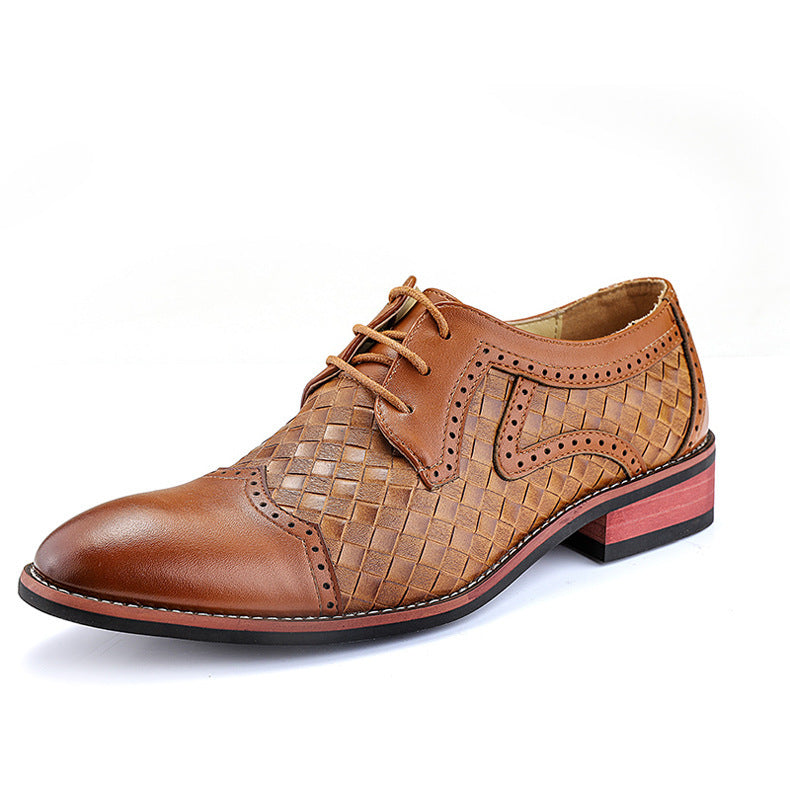 Zapatos Hombre Piel Entrelazada Estilo Clásico