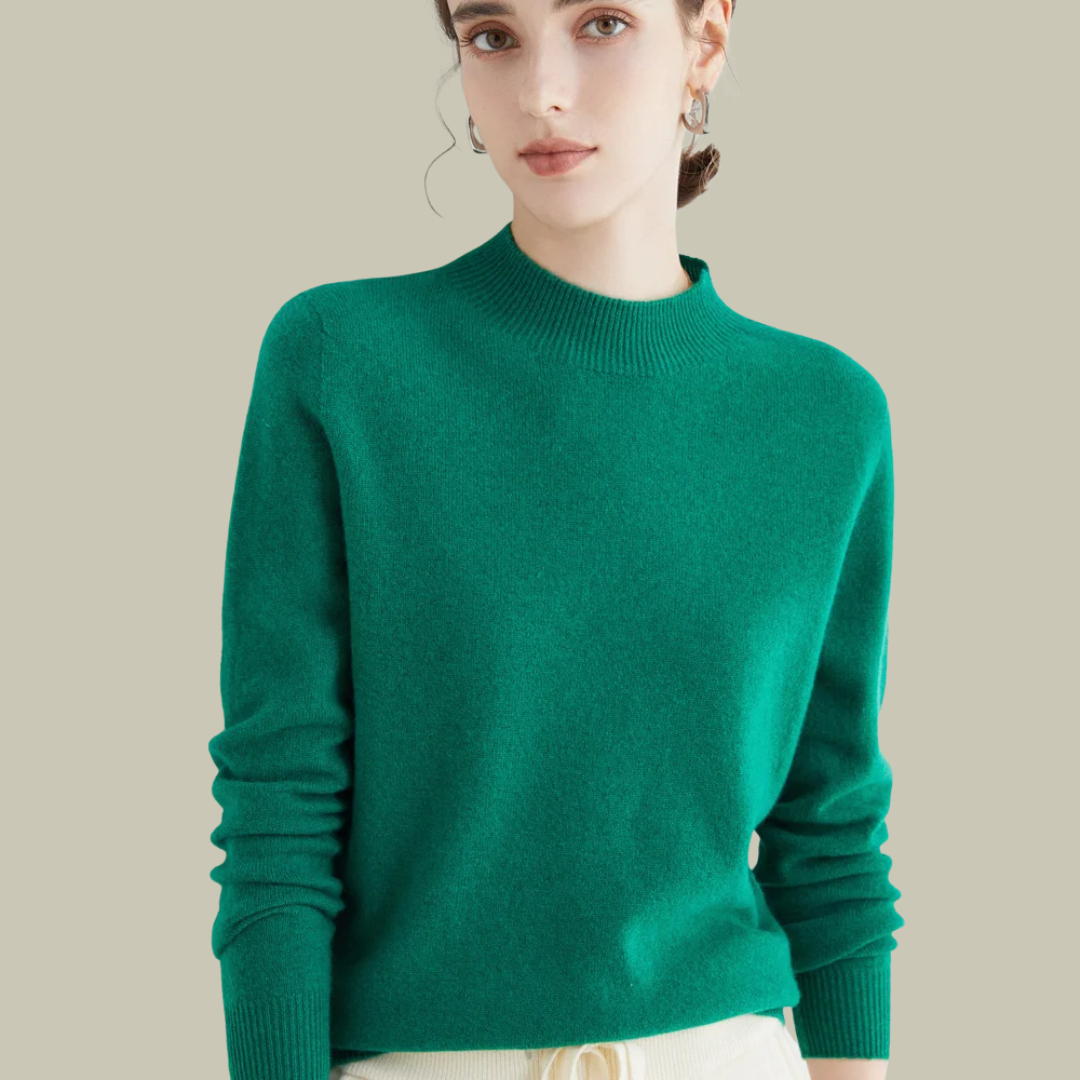 Jersey Mujer Lana Merino Cuello Alto Abrigado