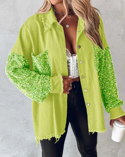Chaqueta de Lentejuelas Brillante Fashion