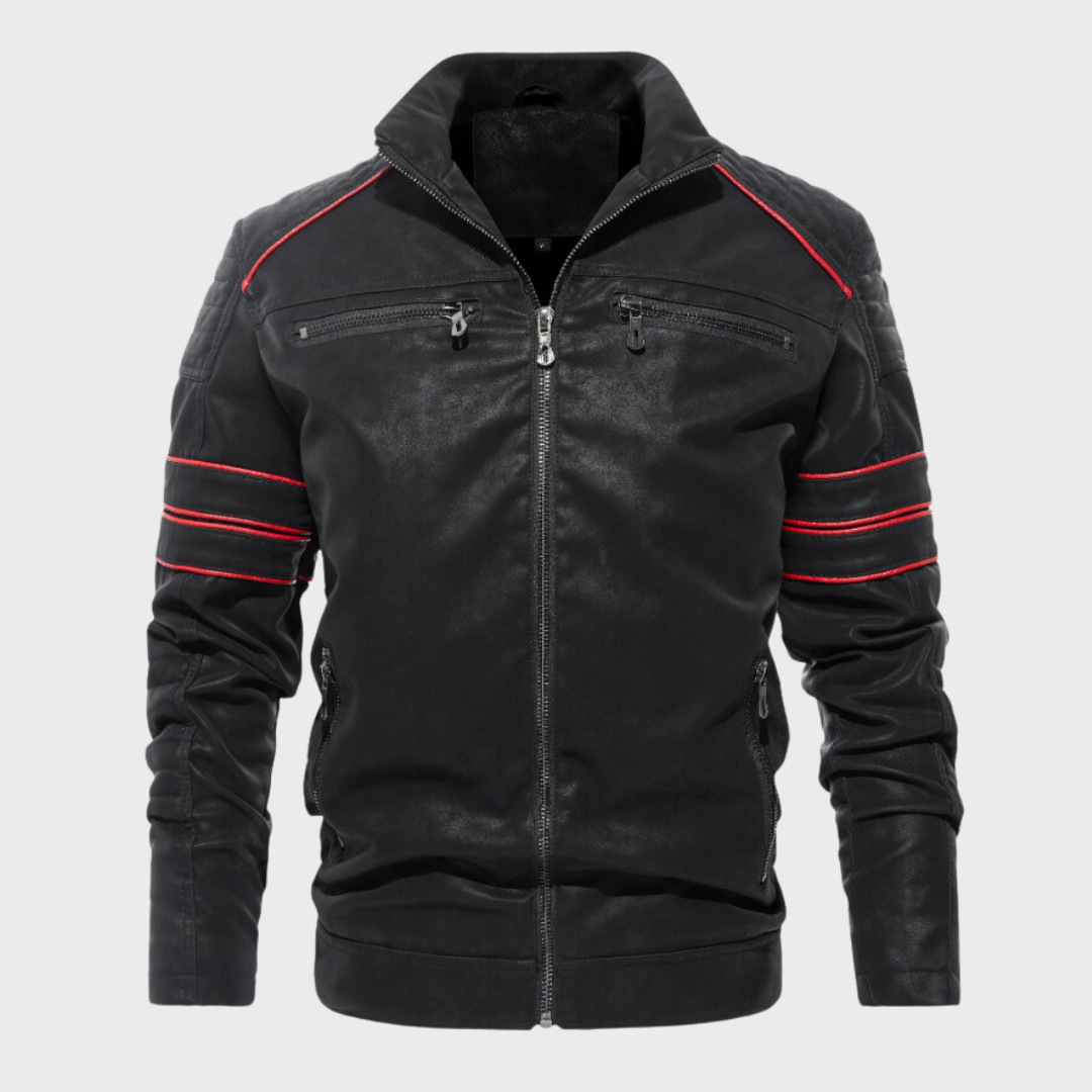 Chaqueta Piel Cuero Acolchada Hombre Invierno - Vestiria
