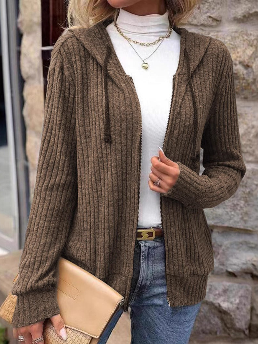 Cárdigan de Punto Cremallera Elegante Mujer