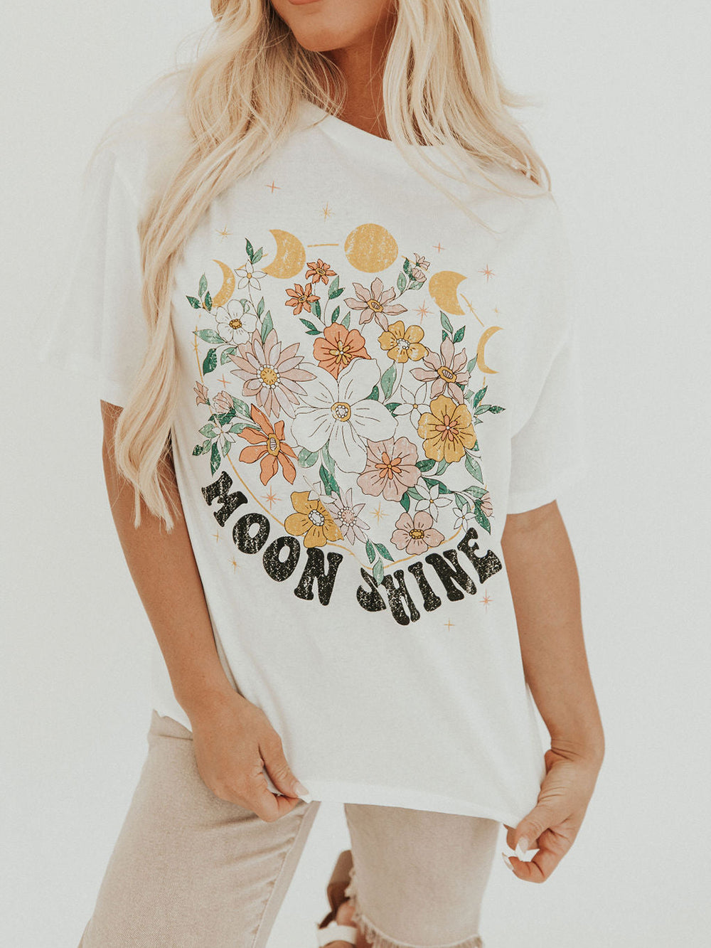 Camiseta Estampada Florales Noche Estrellada - Vestiria