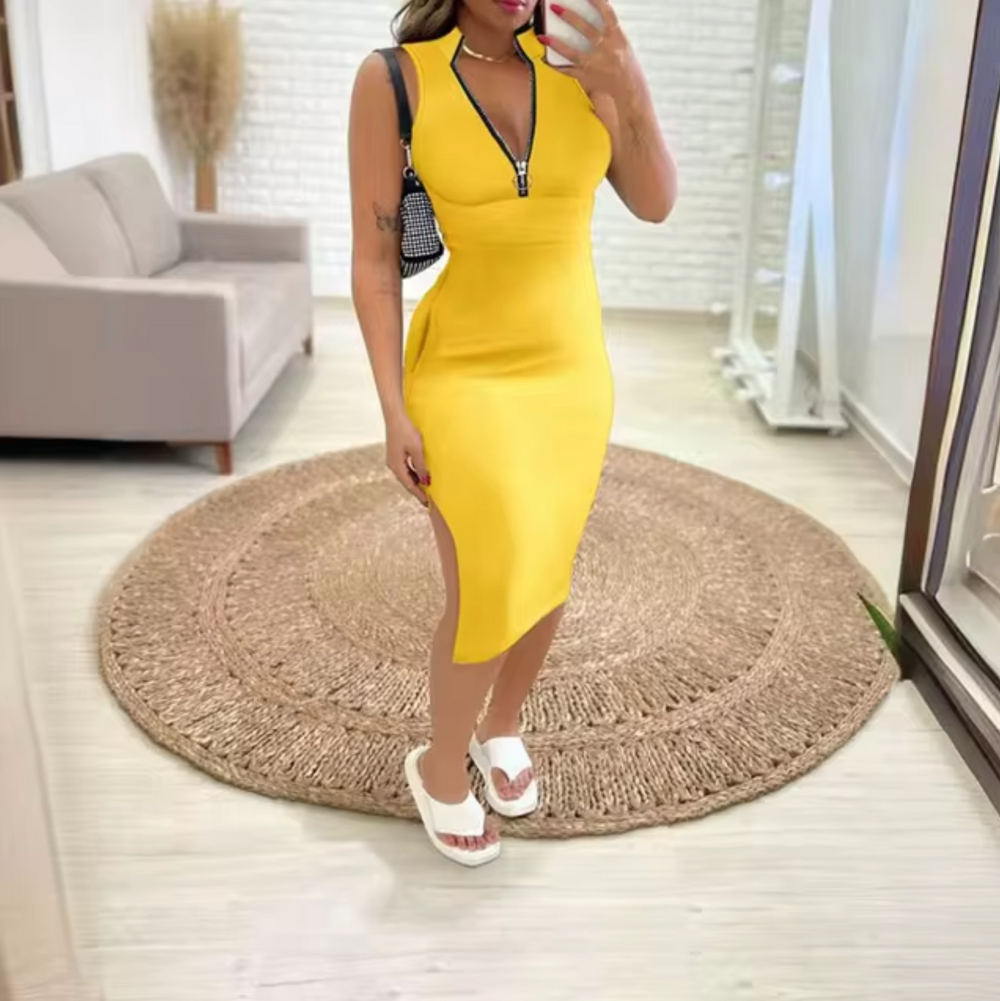 Vestido Mujer Corto y Elegante Cierre Delantero - Vestiria