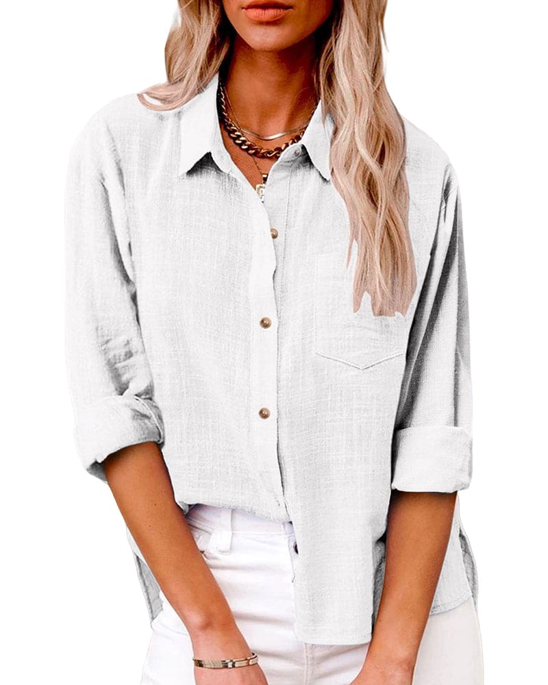 Blusa Elegante Manga Larga Botones