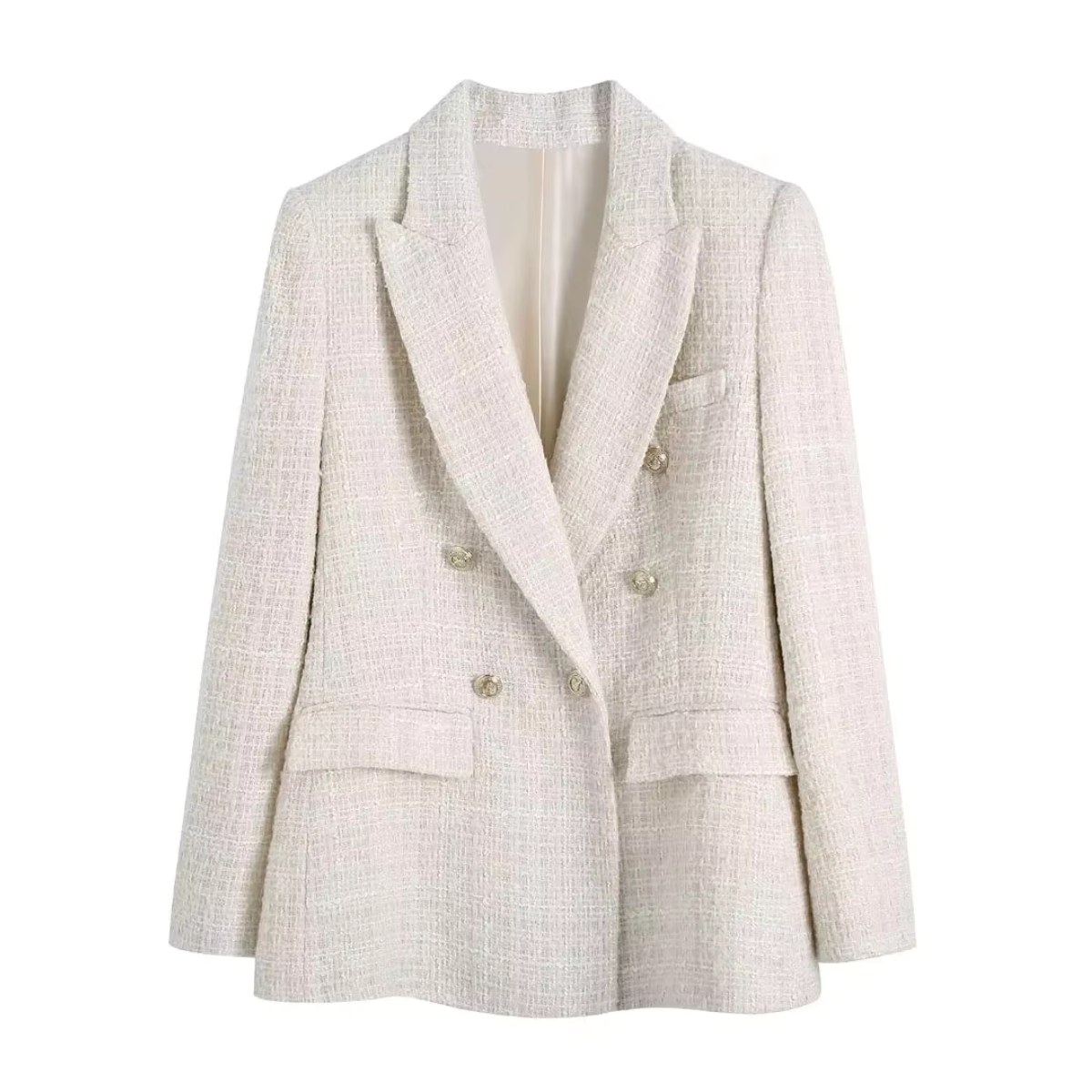 Chaquetilla Blanca Ajustada Doble Botón - Vestiria