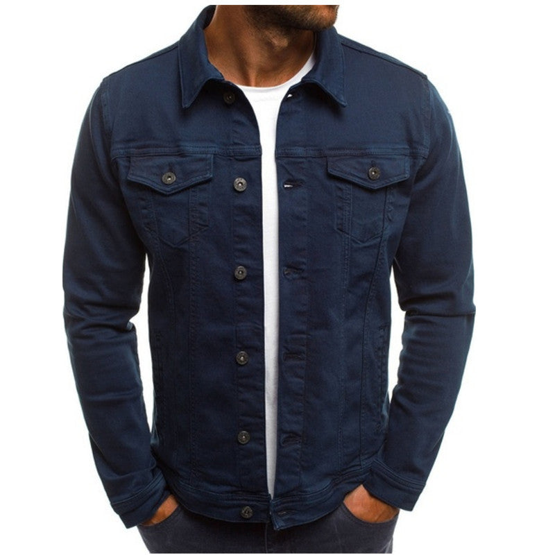 Chaqueta jeans cómoda hombre amplia