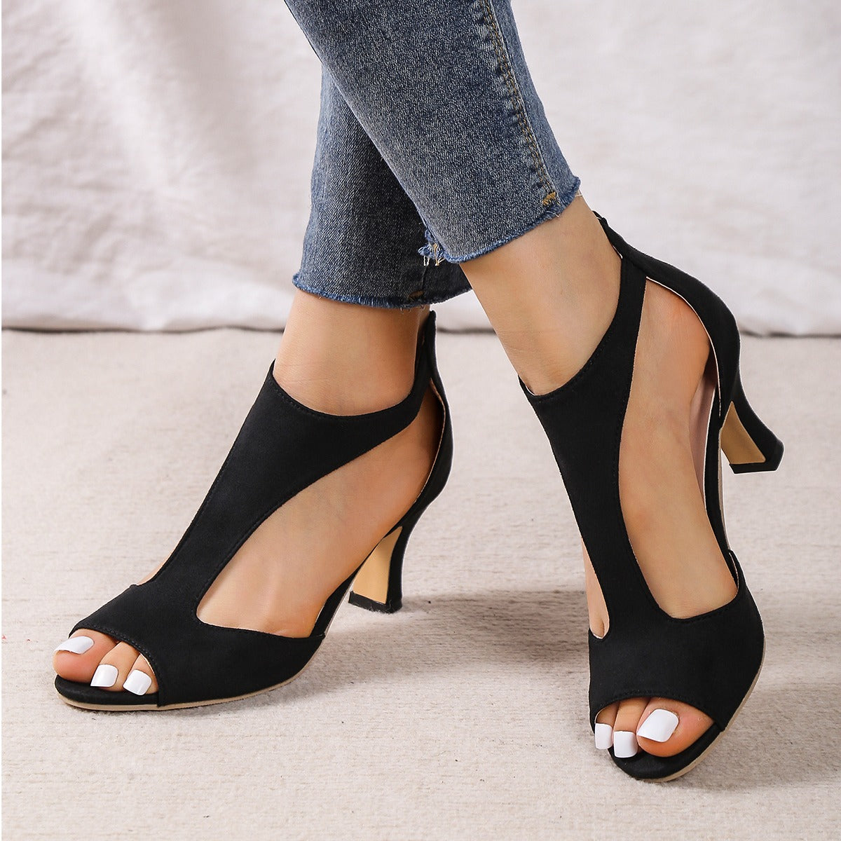 Zapatos de Tacón Alto Confortables de Piel