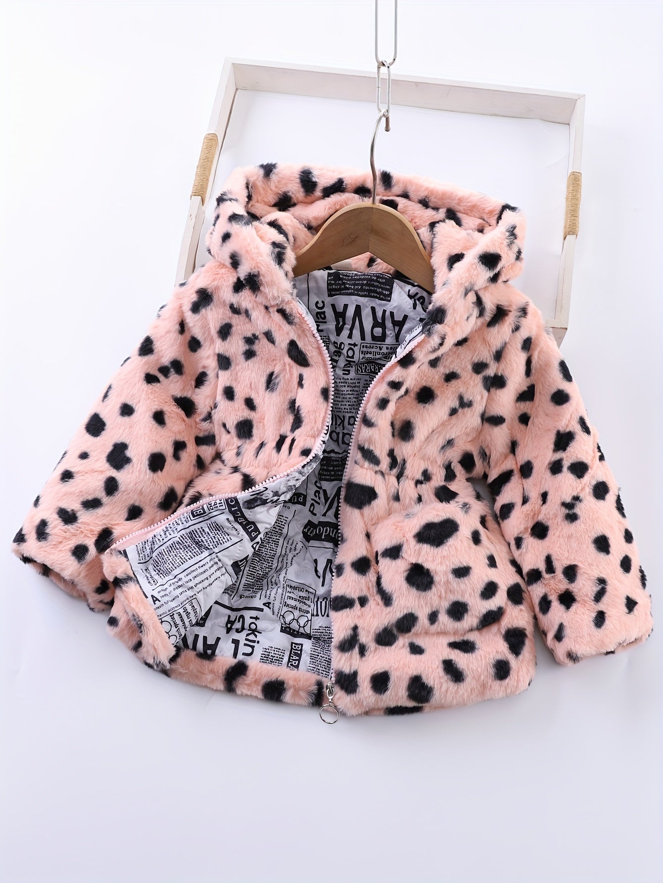 Chaqueta Niña Leopardo Abrigo Caliente