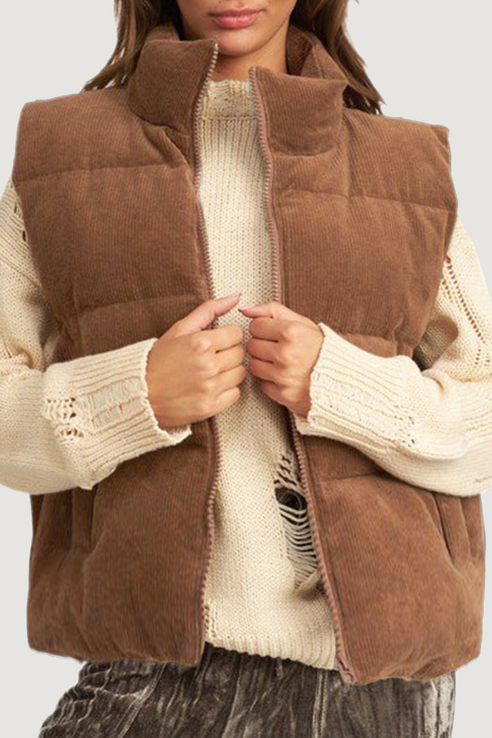 Chaleco Acolchado Mujer Pana Cálido - Vestiria