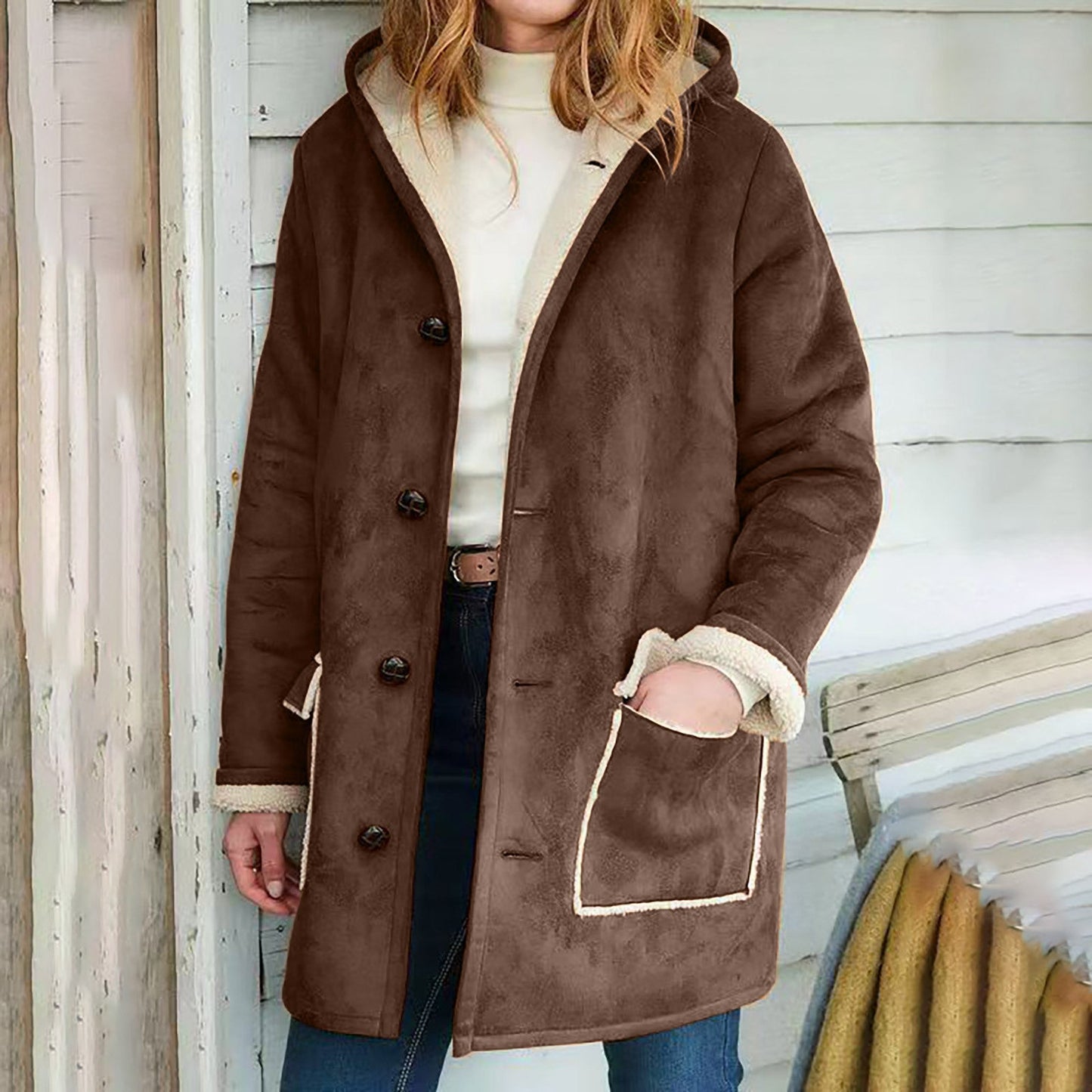 Chaquetón Mujer Ante Suave Interior Plush