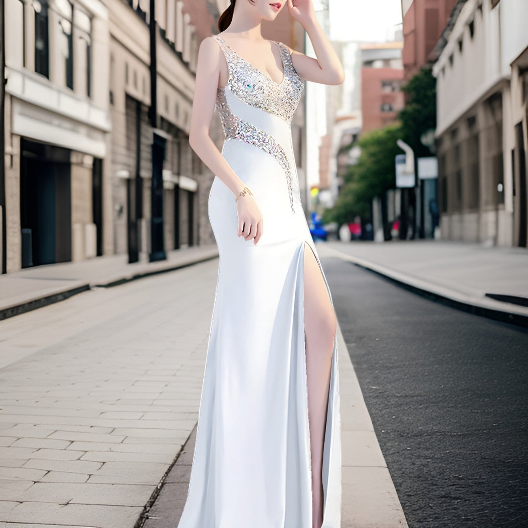 Vestido de Noche Brillante Lentejuelas Elegante