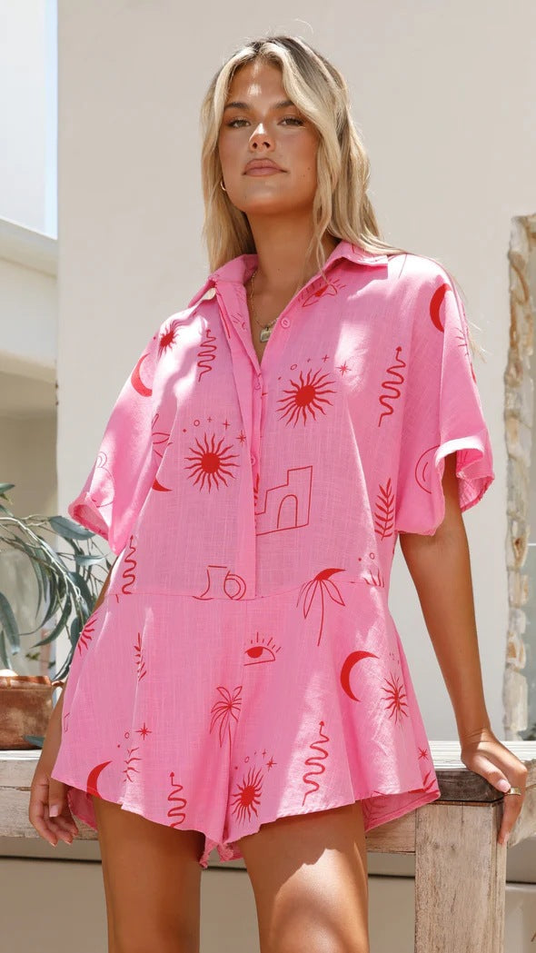 Mono Corto Estampado Mujer Primavera
