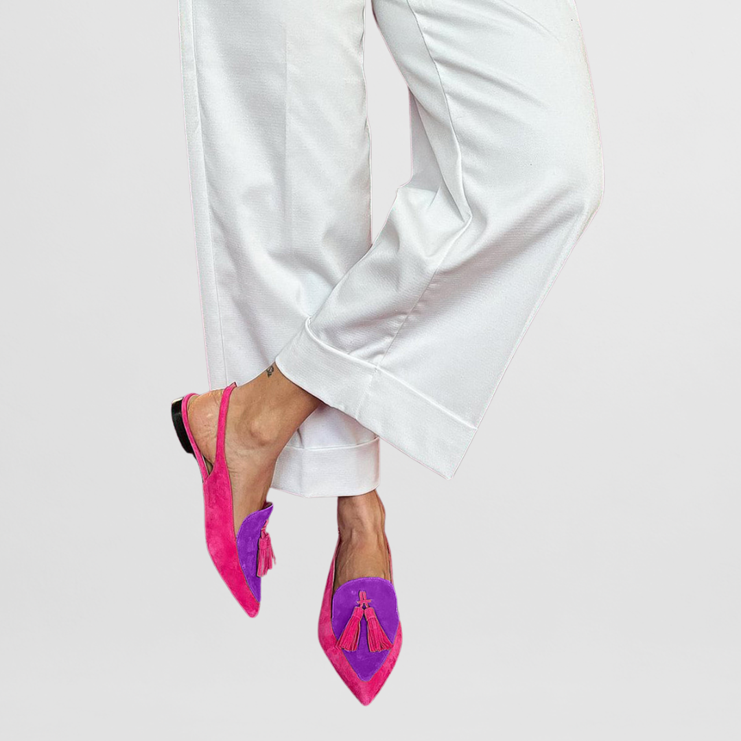 Mocasines Mujer Punta Fina con Borlas Elegantes