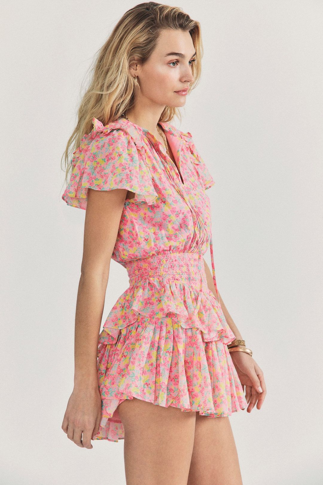 Vestido Corto Floral Feminino - Vestiria