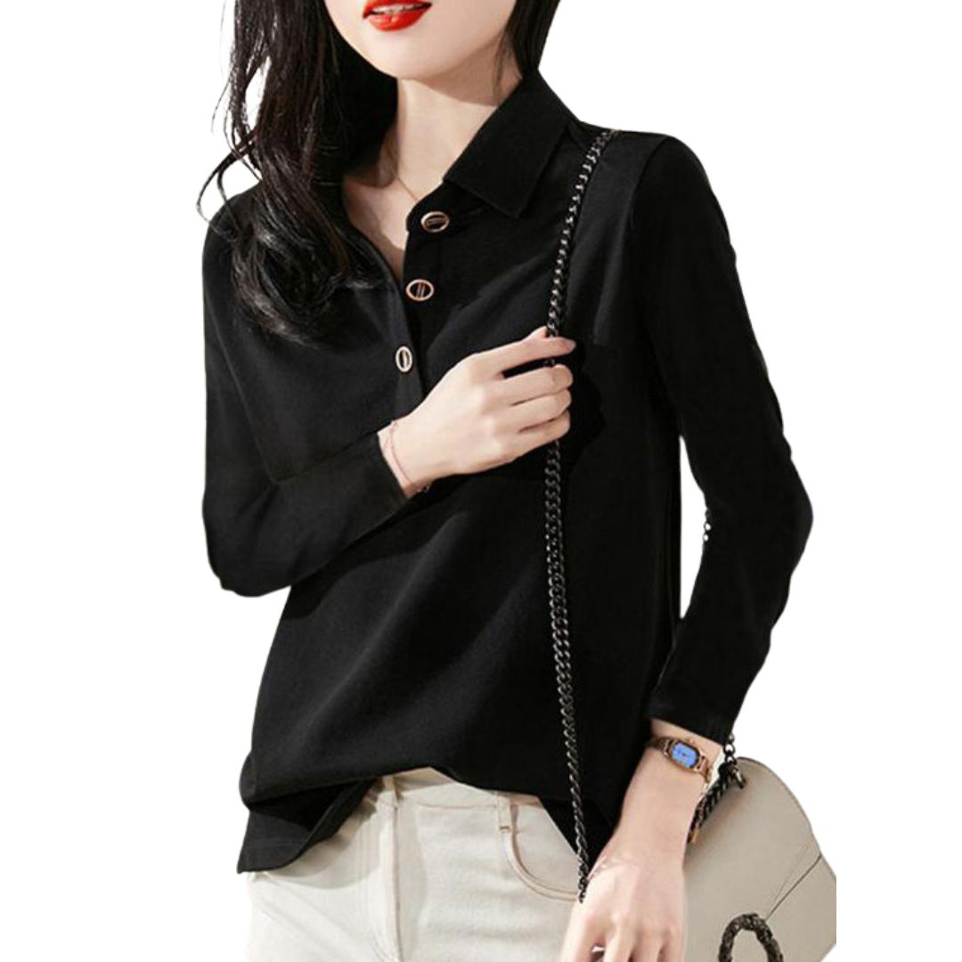 Blusa Mujer Cuello Alto Elegante - Vestiria