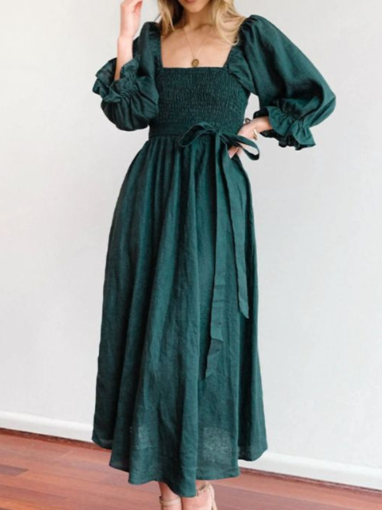 Vestido de Mujer con Volantes y Cinturón