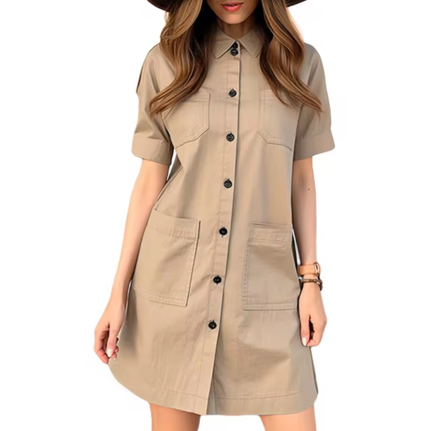 Vestido Camisero Militar Mujer