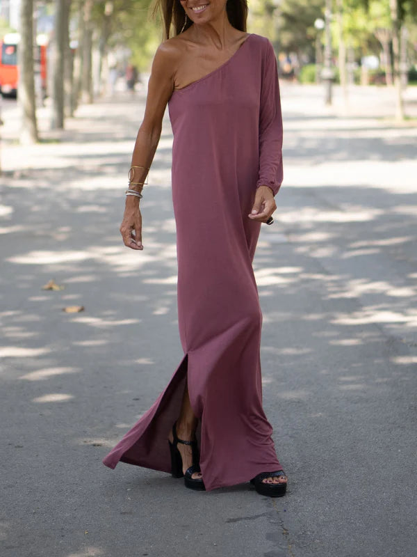 Vestido de un Hombro Chic y Fluido