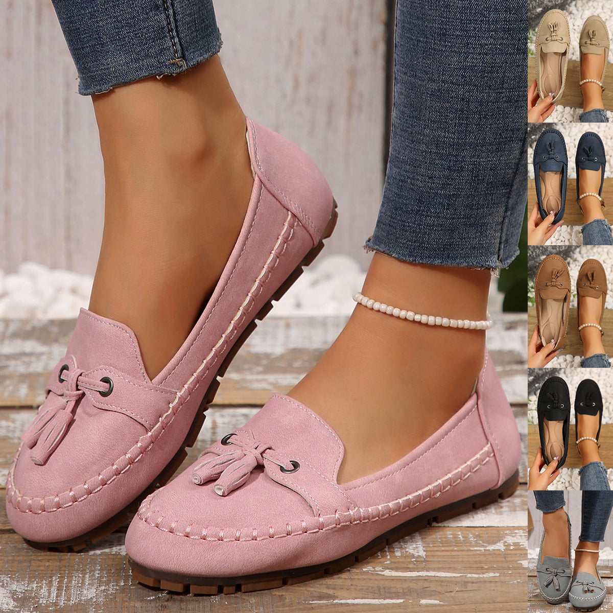 Zapatos planos cómodos mujer con lazo