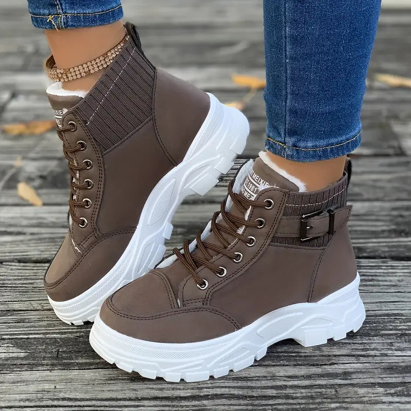 Botas Felpa Cómodas con Cintas