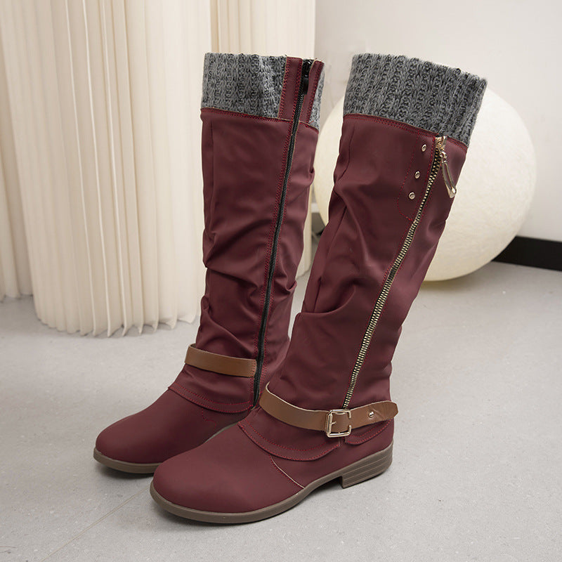 Botas Altas Cremallera Lana Acogedoras