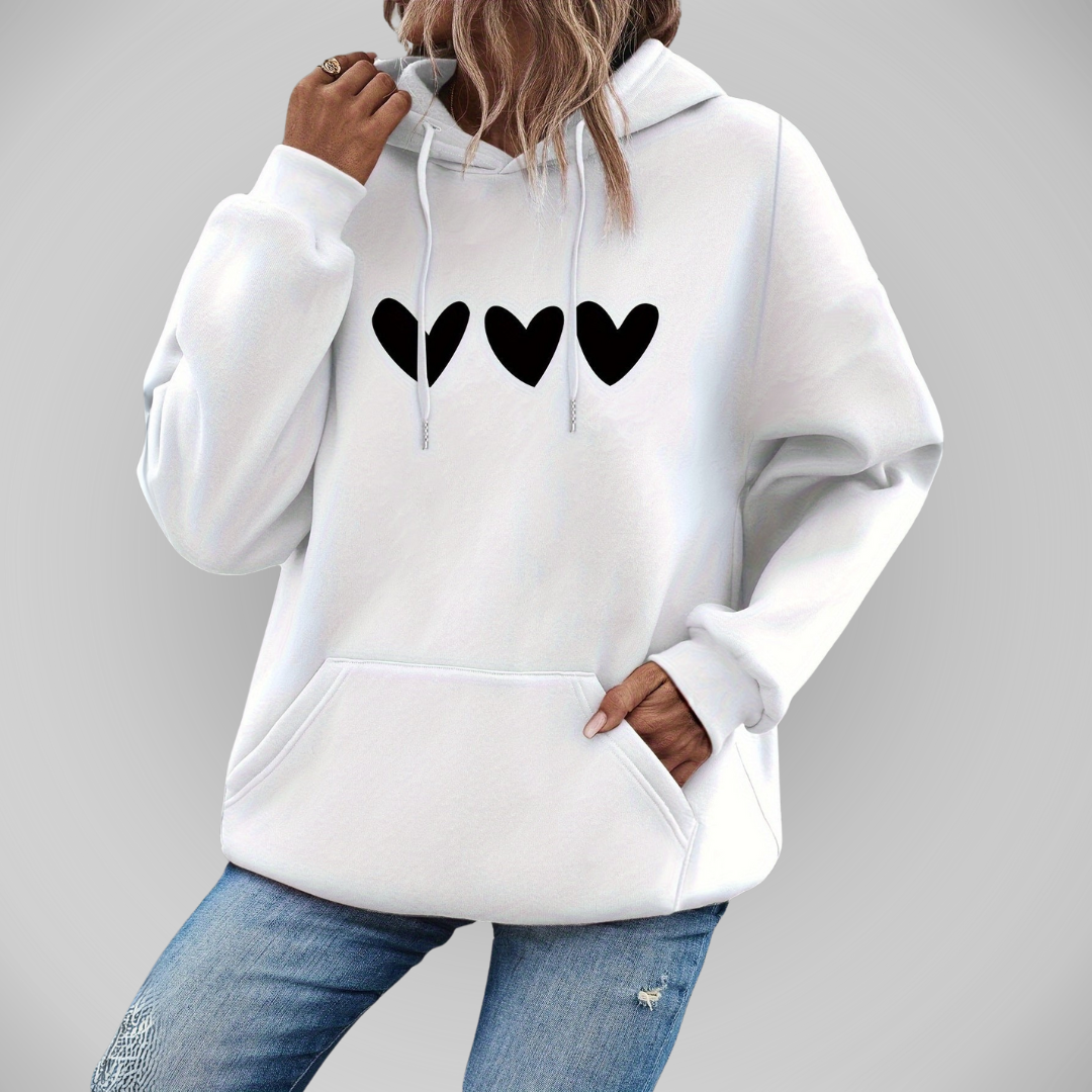 Sudadera Con Capucha Corazones Romántica