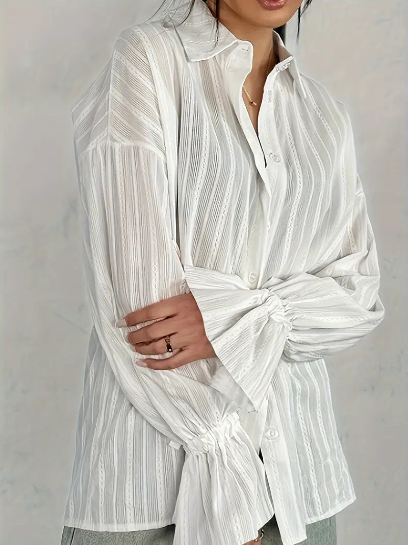 Blusa Polo Femenina Manga Larga Elegante
