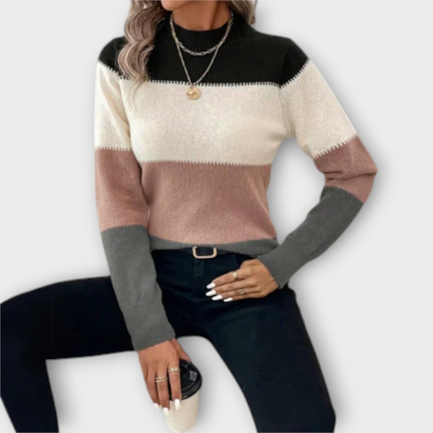 Jersey Mujer Invierno Manga Larga Cuello Redondo