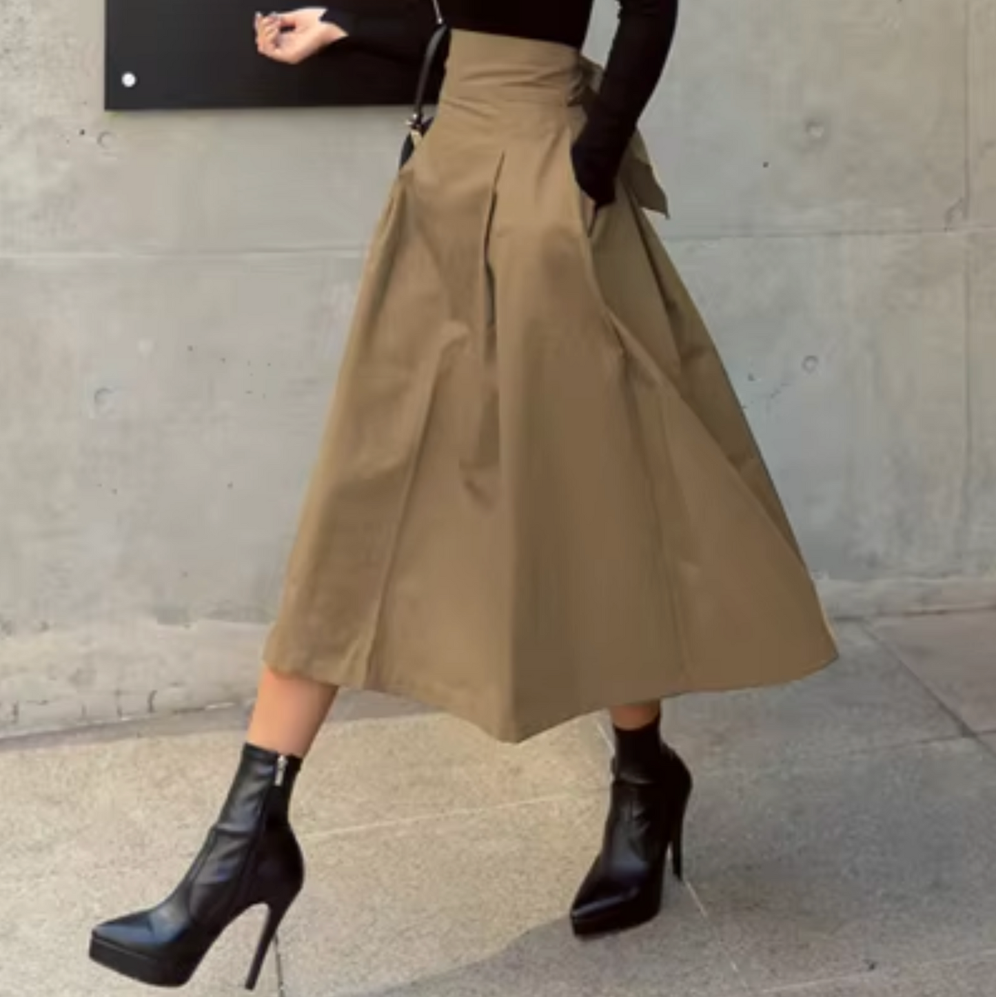 Falda Larga Estilo Pajarita Elegante