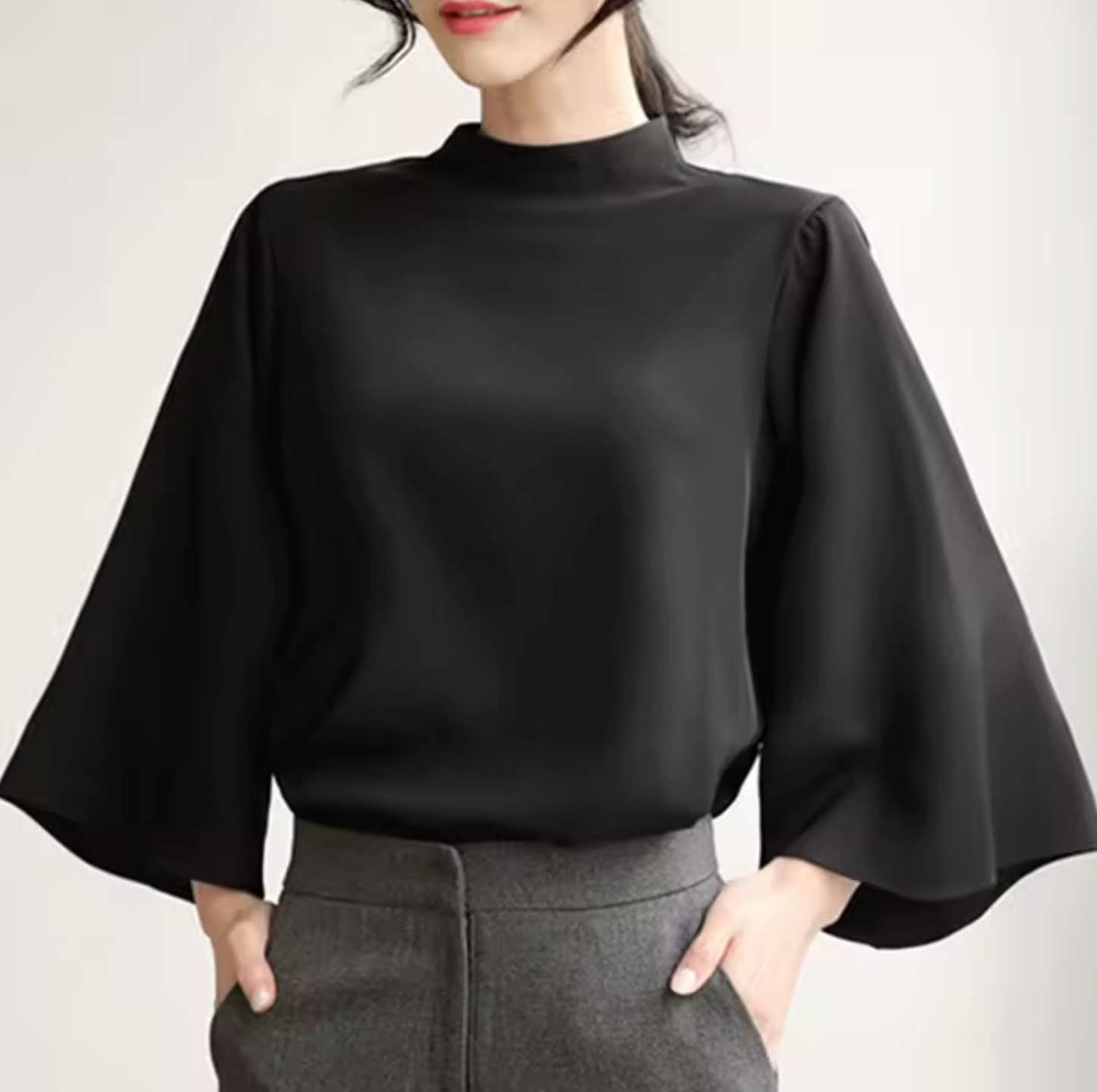 Blusa Mujer con Mangas Amplias Elegante