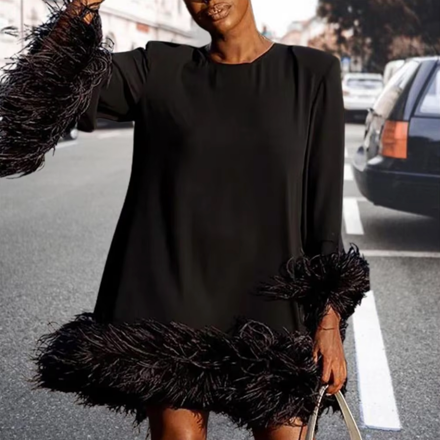 Vestido de Noche Sofisticado con Forro de Piel - Vestiria